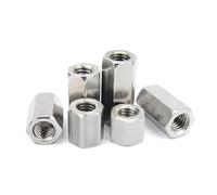 MTADSBKFP Tuercas de Acoplamiento hexagonales, Tuerca Hexagonal de Acoplamiento de Acero Inoxidable 304 Plateada M6-M16(M12 x 19 x 15 (2pcs))