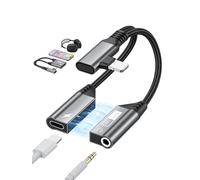MTAKYI Adaptador magnético de Lightning a 3,5 mm,2 en 1 Adaptador Auriculares Chip DAC HiFi y dongle con Carga y Audio,Auxiliar para iPhone 14/13/12/11/X/XS/XR/8/7