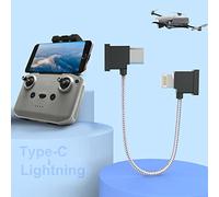 MTAKYI Cable de control remoto USB C-Lightning de 0.5 pies/15 cm de carga para iPhone y datos, para DJI Mavic Air 2, Mavic Air 2S, Mavic Mini 2, Mavic 3, adaptador de cable OTG de nailon trenzado para tableta (conector Apple/iOS)
