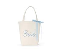 MTaM More Than a Mood Something Blue Perfect Bride Bag | Bolso blanco para novia, bolsa de regalo de novia, decoraciones de despedida de soltera, recuerdo único de despedida de soltera, regalo de