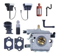 Mtanlo Carburador WT-194 de metal para Stihl 024 026 MS240 MS260 MS240 Walbro WT-194 1121120 0611 con tapones de tanque de combustible Tubo de aceite de admisión del carburador