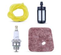 Mtanlo - Filtro de aire para Stihl FS38 FS45 FS46 FS46C FS55 FS55 KM55C Reemplazo 4140 124 2800 con MS180 Filtro de gasolina + L7T/BPMR7A bujía de encendido + manguera de aceite de 63 cm (2,5 x 5 mm)