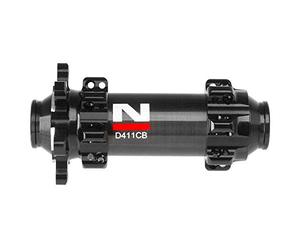 MTB Carbon Discbrake Hub, NOVATEC Straight Pull 4in 1, Front, 2 Japenese Ball Bearings, Black, Alloy Axle 15x100, 24 Holes, Box