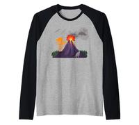 MTB Dinosaurio Dino Bicicleta montaña Fuego Bicicleta Deporte Divertido Camiseta Manga Raglan
