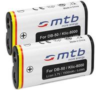 mtb more energy® 2X Batería DB-50 Compatible con Ricoh Caplio R1, Caplio R1S, Caplio R1V, Caplio R2, Caplio RZ1