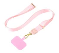 mtb more energy Cadena universal para teléfono móvil SoftBand - Rosa - Piezas de metal color oro - Compatible con muchas fundas para teléfono móvil - Cinta brillante de alta calidad para colgar