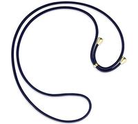 mtb more energy® Cuerda de Repuesto para Collar Smartphone - Azul Oscuro - Incluyendo Tapas Protectoras (Oro) - Cuerda de Intercambio Tirante Cadena Banda