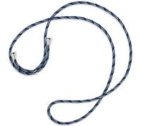 mtb more energy® Cuerda de Repuesto para Collar Smartphone - Azul Rayado - Incluyendo Tapas Protectoras (Plata) - Cuerda de Intercambio Tirante Cadena Banda