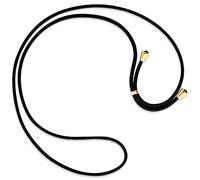 mtb more energy® Cuerda de Repuesto para Collar Smartphone - Negro - Incluyendo Tapas Protectoras (Oro) - Cuerda de Intercambio Tirante Cadena Banda