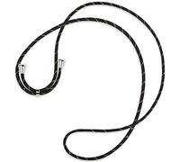 mtb more energy® Cuerda de Repuesto para Collar Smartphone - Negro Oro Rayado - Incluyendo Tapas Protectoras (Plata) - Cuerda de Intercambio Tirante Cadena Banda