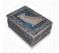 mtb more energy Treasure of The Dire Wolve - Joyero decorativo (11 x 8 x 5 cm), diseño de lobo con cielo estrellado