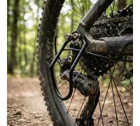 MTB Rear Derailleur Shield for Rough Terrain | Solid steel build, resists deformation, protects gears from impacts, fits standard axles, black or silver finish