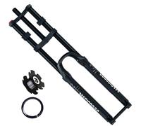 MTB Suspensión Aire Horquilla 26/ 27,5/29 Pulgadas DH Horquillas Delanteras Recorrido 145 Mm MTB Freno De Disco Bicicleta Eje Pasante 15*100 Mm Recto 1-1/8" Ajuste De Rebote(26in Black,15*110mm)