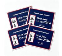 Mtbricey 4 tarjetas Mahjong de impresión grande 2026 oficiales de American Mah Jong Revisión Reglas y manos de 4.7 x 6 pulgadas, tarjetas nacionales de Mahjongg fáciles de leer para entusiastas de