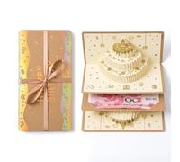 Mtbricey Cartera de cumpleaños 3D con 10 bolsillos para dinero en efectivo, plegable, para billetes, vales, cheques, regalo sorpresa creativo, ideal para todas las edades, fiestas, festivales