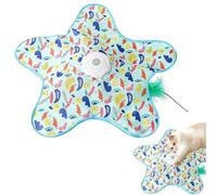 Mtbricey Hide & Seek - Juguete interactivo para gatos, pluma móvil automática con sonidos de ratón, recargable por USB, cúpula de caza de 5 lados para gatos y gatitos de interior (pato)