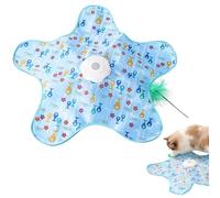 Mtbricey Hide & Seek - Juguete interactivo para gatos, pluma móvil automática con sonidos de ratón, recargable por USB, cúpula de caza de 5 lados para gatos y gatitos de interior (peces)