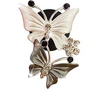 MTDBAOD Clips de ventilación de Aire de aromaterapia de Coche de Mariposa, Clips de ventilación de Aire de Mariposa Doble de Cristal, Clips de ventilación de ambientadores de Coche de Mariposa Perla