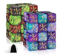 MTG 48pcs Magic The Gathering Glitter Sparkle dados juego de dados Starry Marble D6 fieles Compatible con CCG, MTG, accesorio para juegos de cartas