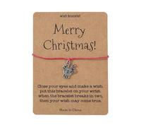 Mtg-b1000 - Pulsera con colgante de Navidad, hecho a mano, diseño de Papá Noel, talla única, Plástico, No es una piedra preciosa