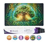 MTG Playmat de 24 x 14 pulgadas - Tapete de juego Magic The Gathering con arte original hecho a mano, tapete antideslizante TCG con parte inferior de goma y bordes cosidos, tapete de cartas enrollable