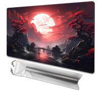 MTG Playmat Tamaño 61.0 x 35.6 cm, bolsas de almacenamiento gratis, impresión antideslizante, ideal para entusiastas de juegos de cartas TCG (no con zona, secretos de luna de sangre)