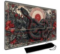 MTG Spielmatte, con bolsa de almacenamiento negra, tamaño 60 x 35 cm, con zona, bordes cosidos, alfombrilla de juego MTG para cartas coleccionables, superficie de goma lisa, ratón (con zona, 3)