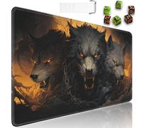 MTG - Tapete de juego + bolsa de viaje con cordón + 6 contadores de dados, para juegos de cartas coleccionables de mesa o alfombrilla de mouse grande, goma antideslizante de 24 x 14 pulgadas, tapete