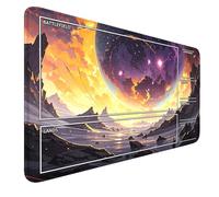 MTG - Tapete de juego con bordes cosidos, diseño de bosque TCG, antideslizante, superficie lisa, base de goma, alfombrilla para mouse de 24 x 14 pulgadas para juegos de cartas coleccionables con