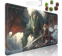 MTG - Tapete de juego con zonas, 24 x 14 pulgadas, superficie lisa, tapete de juego de cartas para Magic The Gathering, tapete de juego TCG con bolsa de almacenamiento y 6 dados, alfombrilla de ratón