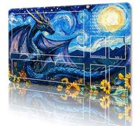 MTG - Tapete de juego con zonas de cartas mágicas, tapete de juegos de cartas TCG y CCG, con bolsas de almacenamiento gratis, tamaño 24 x 14 pulgadas (con zonas, dragón 1)