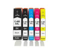 MTGUIWF Cartucho DE Tinta Compatible con TS6140 TR7540 TR8540 TS704 TS6340 TS8340 TS8140 TS9140 PGI-480 CLI-481(5COLORS1SET)