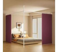 MTHGH Cortina divisoria para Habitaciones，con Barra telescópica，Bloque divisorio para Dormitorio, Cortina divisoria sin Taladro, Cortina Opaca Divisor de habitación, Dormitorio(A3,3.6m/3.6m)