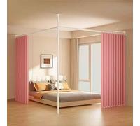 MTHGH Cortina divisoria para Habitaciones，con Barra telescópica，Bloque divisorio para Dormitorio, Cortina divisoria sin Taladro, Cortina Opaca Divisor de habitación, Dormitorio(A4,2.6m/4.1m)