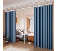 MTHGH Cortina divisoria para Habitaciones，con Barra telescópica，Bloque divisorio para Dormitorio, Cortina divisoria sin Taladro, Cortina Opaca Divisor de habitación, Dormitorio(03,6.2m-7.2m)