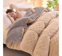 MTHGH Olcha Invierno Edredon Comforter,Manta Gruesa Invierno Cálido Polar, Reversible,Edredon Borreguito,Edredones Sherpa,Cálido Edredón De Invierno Grueso(*3,150 * 200cm/3.5kg)