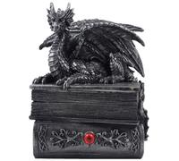 Mtica estatua de caja de baratijas de dragn guardin con compartimento de almacenamiento de libros ocultos para decorativo gtico y medieval d? Cor