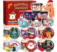 MTINRNI Velas Perfumadas,12 pcs Cera de Soja 100% Natural,Velas Aromaticas Perfumadas Navideñas Juego de regalo,Aliviar el Estrés,para Yoga,Baño,Dormitorio,Boda Navidad Cumpleaños Día de San Valentín.