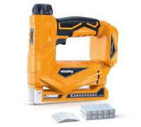 MtiolHig Pistola grapadora inalámbrica compatible con batería Dewalt de 20 V, pistola de clavos 2 en 1 calibre 18 T-50 con 2000 piezas para reparación de materiales de tapicería, bricolaje en el hogar