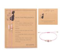 MTJAHPS Regalo de embarazo saludable Pulsera de piedra lunar, regalo de fertilidad para mujer, pulsera espiritual para mujer, adjustable, Cristal, Ágata