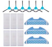 MTKD® Kit para Cecotec Conga Serie 1390 y 1290 Accesorios de Cepillos Laterales, Filtros EPA y Mopas para Aspiradora Robot Conga 1290/1390.