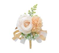 MTKSFDC Boutonniere Boda Ramilletes de Rosas Artificiales for Padrinos de Boda, Novios, ramilletes for Bodas, Bailes de graduación, Bodas de otoño(Champagne)