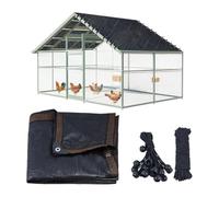 MTKSFDC Cubierta para Corral De Gallinas Tela de Sombra for el Verano. | Cubierta for jaulas de pollo de 11,5 x 6,6 pies con 20 cuerdas elásticas de bolas, cubierta for gallinero