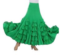 MTKSFDC Falda Flamenca Mujer Vestido español de 360 Grados for Mujer, Gran Swing, clásico, Gitano, vals, práctica de Baile, Ropa de Escenario, Traje de Baile de actuación(Color 19)