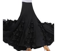 MTKSFDC Falda Flamenca Mujer Vestido español de 360 Grados for Mujer, Gran Swing, clásico, Gitano, vals, práctica de Baile, Ropa de Escenario, Traje de Baile de actuación(Color 04)