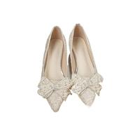 MTKSFDC Zapatos De Novia Zapatos de Boda con tacón Medio Alto y Lazo for Mujer, for Novias, for el Trabajo(40)
