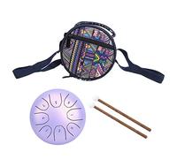 Mtlaveshy de 5.5 pulgadas Mini tambor de lengua de acero etérea con bolsa protectora Instrumento de música portátil para meditación yoga viajar a acero de carbono duradero (Purple)
