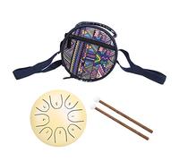 Mtlaveshy de 5.5 pulgadas Mini tambor de lengua de acero etérea con bolsa protectora Instrumento de música portátil para meditación yoga viajar a acero de carbono duradero (Yellow)