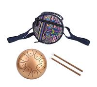 Mtlaveshy de 5.5 pulgadas Mini tambor de lengua de acero etérea con bolsa protectora Instrumento de música portátil para meditación yoga viajar a acero de carbono duradero (Gold)