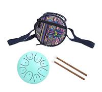 Mtlaveshy de 5.5 pulgadas Mini tambor de lengua de acero etérea con bolsa protectora Instrumento de música portátil para meditación yoga viajar a acero de carbono duradero (Cyan)